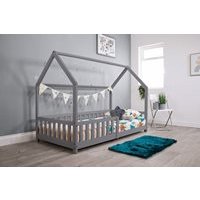 Flair Wooden Explorer Playhouse Bed With Rails - White