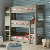 Mathy by Bols Triple Bunk Bed in Dominique Design available in 26 Colours - Mathy Artichoke