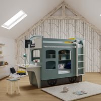 Mathy by Bols Wagon Bunk Bed with Shelves & Drawers available in 26 Colours - Mathy White