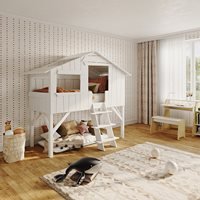 Mathy by Bols Original Treehouse Cabin Bed Handmade in a Choice of 26 Colours - Mathy Pearl Grey