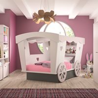 Mathy by Bols Kids Carriage Bed with Storage Drawers - Small Double 120cm - Mathy Basalte Grey