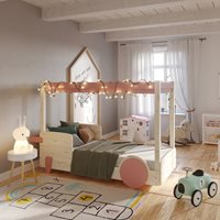 Mathy by Bols Single Discovery 1 Canopy Bed with Optional Trundle & Bunk Conversion Kit - Mathy Basalte Grey