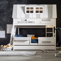 Lifetime Adventure Hangout Kids Bed with Treehouse Den - Lifetime Whitewash