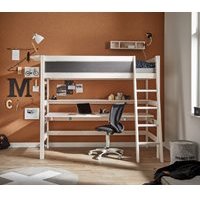Lifetime Kids Luxury High Sleeper Bed with Slanted Ladder  - Lifetime Whitewash