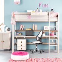 Lifetime Kids Luxury High-Rise Sleeper Bed with Desk - Lifetime Whitewash