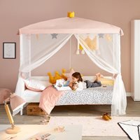 Lifetime Princess Four Poster Luxury Childrens Bed with Free Accessories - Lifetime White