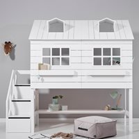 Lifetime Luxury Lake House Mid Sleeper Bed with Storage Steps
