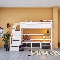 Lifetime Luxury High Sleeper with Storage Steps  - Lifetime Whitewash