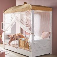 Lifetime Luxury Honey Glow Four Poster Bed - Lifetime Whitewash