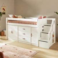 Lifetime Luxury All in One Semi High Storage Bed  - Lifetime White
