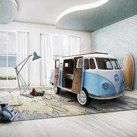 Camper Van Kids Bed with TV, Sofa & Mini Fridge