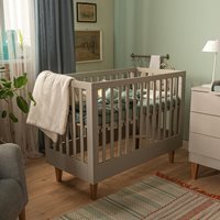 Vox Lounge Baby Cot in Light Grey & Oak