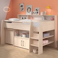Parisot Kurt Midsleeper Cabin Bed with Desk, Storage Cupboard and Shelving