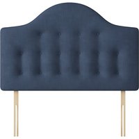 Victor - King Size - Buttoned Headboard - Dark Blue - Fabric - 5ft - Happy Beds