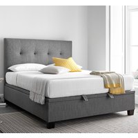 Yorkie - Ottoman - King  - Lift Up Storage Bed - Grey - Fabric - King Size - Happy Beds