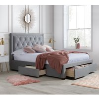Woodbury - Super King Size - 4-Drawer Storage Bed - Grey - Velvet - 6ft - Happy Beds