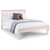 Salerno - King Size Ivory & Wooden Two Tone Bed Frame - Shaker Style - 5ft - Happy Beds