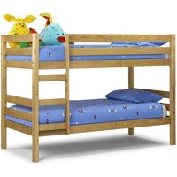 Wyoming - Single - Kids Antique Solid Pine Wooden Bunk Bed Frame - 3ft - Happy Beds
