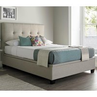 Walkworth - Double - Ottoman Storage Bed - Neutral Oatmeal - Fabric - 4ft6 - Happy Beds