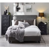 Shoreditch - King Size Bed - Grey - Velvet - 5ft - Happy Beds