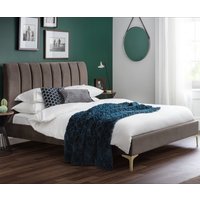 Deco - King Size - Light Grey - Velvet - 5ft - Happy Beds
