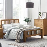 Mallory - King Size - High Footend Bed - Oak - Wood - 5ft - Happy Beds