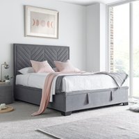 Watson - Super King Size - Ottoman Storage Bed - Grey - Velvet - 6ft - Happy Beds