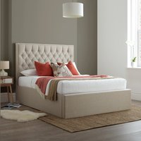 Wilson - Double - Ottoman Bed - Oatmeal Cream - Fabric - 4ft6 - Happy Beds
