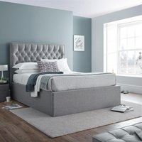 Wilson - Double - Ottoman Bed - Grey - Fabric - 4ft6 - Happy Beds