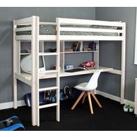 Hit - Kids High Sleeper Bed Frame - White - Wooden - 3ft - Happy Beds