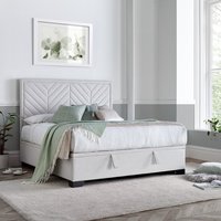 Watson Natural Fabric Ottoman Storage Bed - 4FT6 Double