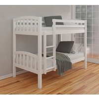 American - Single - Kids White Solid Pine Wooden Bunk Bed Frame - Detatchable - 3ft - Happy Beds