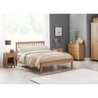 Salerno - Single - Oak Finish Wooden Bed Frame - Low Foot End- 3ft - Happy Beds