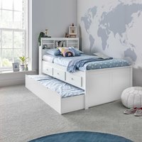 Veera - Single - Guest Day Bed - Guest Bed Trundle - White - Wooden - 3ft - Happy Beds