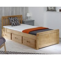 Mission - Double - Storage Bed - Drawers - Waxed Pine - Wooden - 4ft6 - Happy Beds