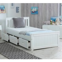 Mission - Double - Storage Bed - White - Wood - 4ft6 - Happy Beds
