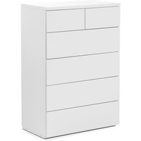Monaco - High Gloss 4 + 2 Drawer Chest - White - Wooden - Happy Beds
