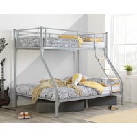 Nexus - Triple Sleeper- Kids Bunk Bed Frame - Silver Metal Finish - Single & 4ft - Happy Beds