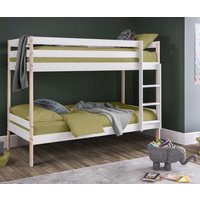 Nova - Single - Kids Bunk Bed - White - Wood - 3ft - Happy Beds
