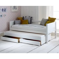 Nordic - Single - Day Bed with Guest Bed and Storage Drawers - White - 3ft - Happy Beds