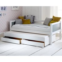 Nordic - Single - Day Bed with Guest Bed and Storage Drawers - White and Grey - 3ft - Happy Beds