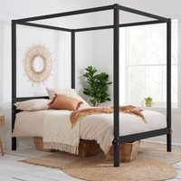 Mercia - King Size - Four-Poster Bed - Black - Wooden - 5ft - Happy Beds