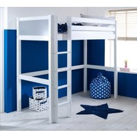 Nordic - EU Single - High Sleeper - White and Grey - Wood - 3ft - Happy Beds