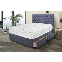 Sleepeezee Opulent Wool Pillow Top Mattress + Premium Divan Bed, Bednextday_Marine, End Opening Ottoman, Super King