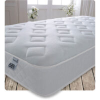 Starlight Beds 7.25" Deep Hybrid Diamond Quilted White Border with Memory Foam and Open Coil Spring Mattress - 3ft Single Mattress (90cm by 190cm)