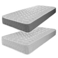 Starlight Beds 7.5" Deep Multi-Layer Memory foam and Open-Coil Spring Mattress - Grey Border / European Small Single (80cm by 200cm)