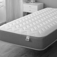 Starlight Beds Grey Zig-Zag Affordable Hybrid Memory foam with Open-coil Spring Mattress - 2ft6 Small Single Mattress (75cm by 190cm)