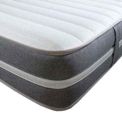 Starlight Beds™ European 9" Deep Grey & White Memory Foam and Pocket Spring Mattress - 4ft6 Double Mattress (135cm by 190cm)