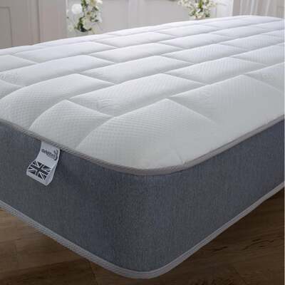 Starlight Beds™ 7.25" Deep Memory Foam Luxurious Cool Touch Top Panel Grey Border Spring Mattress - 4ft Small Double Mattress (120cm by 190cm)