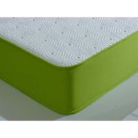 Starlight Beds™ 7" Deep Cool touch Luxurious soft Finish Memory Foam & Hybrid Spring Lime Green Border Mattress - 3ft Single Mattress (90cm by 190cm)